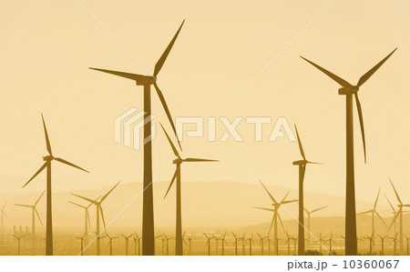 USA, California, Palm Springs, Wind turbine against sunset sky USA, California, Palm Springs, Wind turbine against sunset sky 10360067