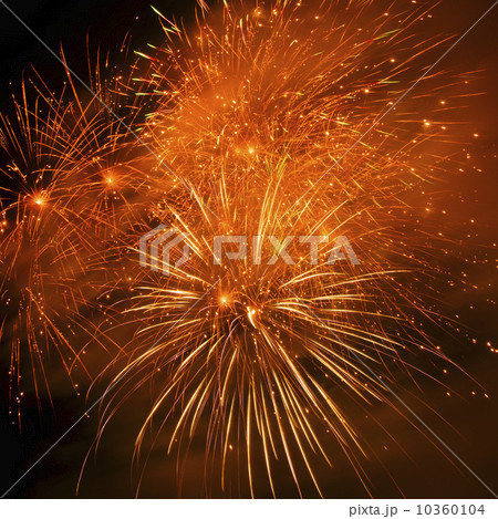 Fireworks explosion against night sky 10360104