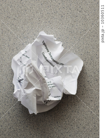 Studio shot of crumpled document 10360511