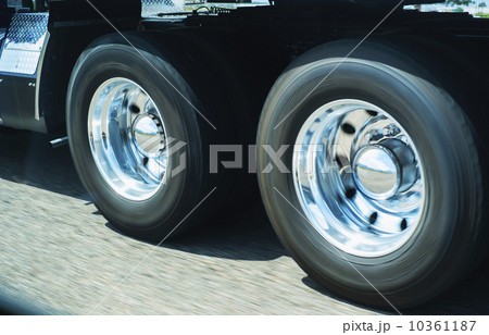 Wheels of truck in motion 10361187