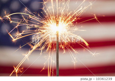 Sparkler and American flag 10361239