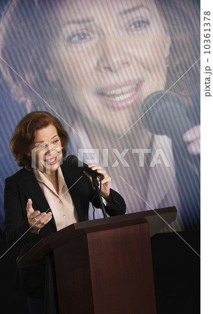 Female politician performing speech 10361378