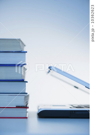 Studio shot of books and laptop 10362623