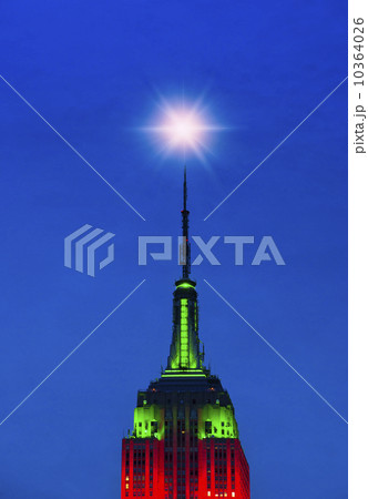 Empire State Building illuminated in red and green Empire State Building illuminated in red and green 10364026