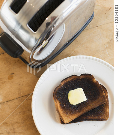 Burnt toasts on plate Burnt toasts on plate 10364181
