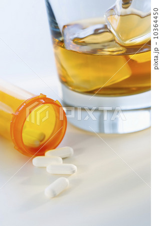 Pills and alcohol, studio shot Pills and alcohol, studio shot 10364450