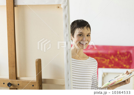 Portrait of female artist in her studio 10364533