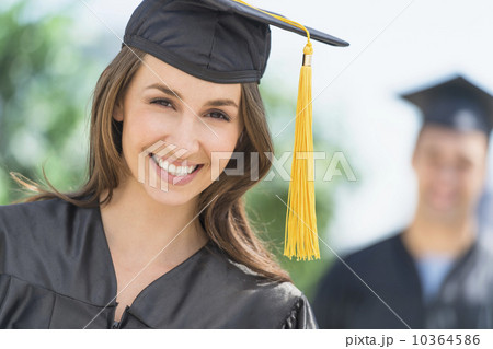 Female and male student on graduation ceremony 10364586