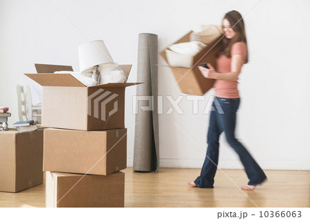 Woman moving into new home 10366063