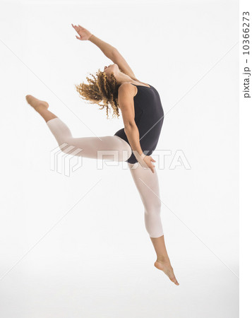 Female ballet dancer during practicing, studio shot 10366273