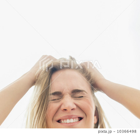 Frustrated woman pulling hair 10366498