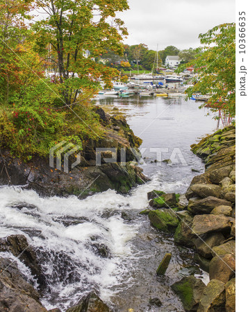 Stream and fishing boats in harbor Stream and fishing boats in harbor 10366635
