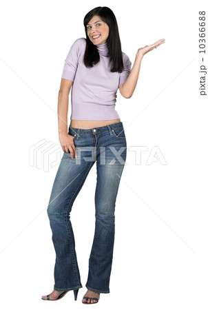 A young woman gesturing with her hand 10366688