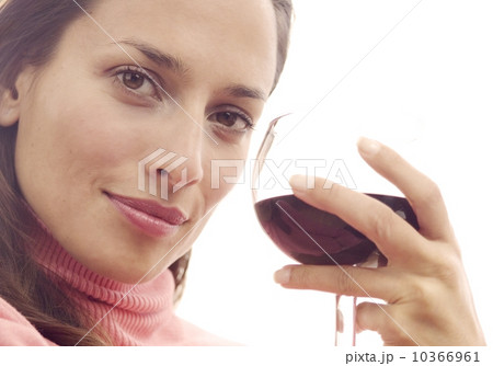Woman holding a glass of red wine 10366961