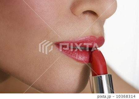 Closeup of mouth with red lipstick 10368314