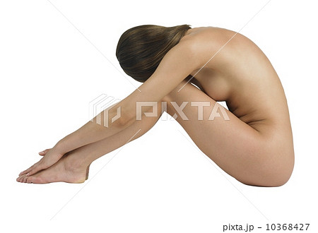 Profile of nude woman sitting 10368427