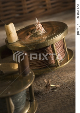 Still life of antique fishing reels 10368428
