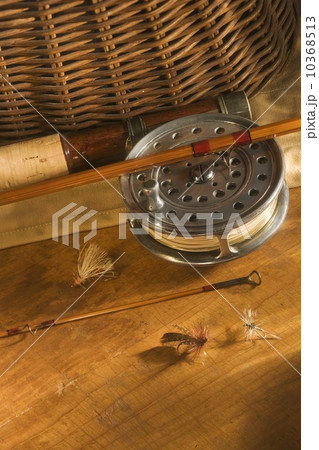 Still life of antique fishing reels Still life of antique fishing reels 10368513