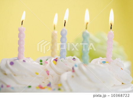 Lit candles on a cake 10368722