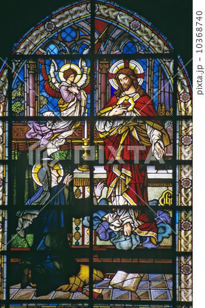 Stained glass window in Spanish church 10368740