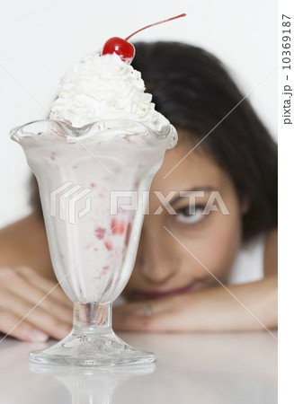 Woman wanting ice cream sundae 10369187
