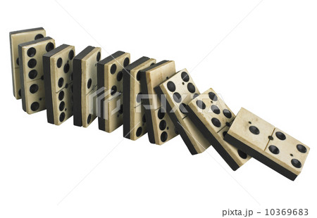 A row of falling dominos A row of falling dominos 10369683