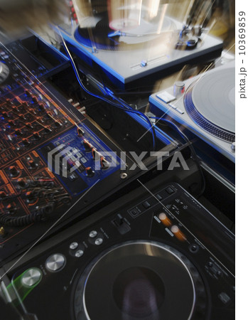 Closeup of DJ equipment 10369859