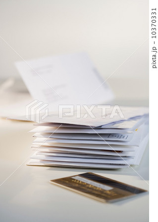 Close up of credit card and mail 10370331
