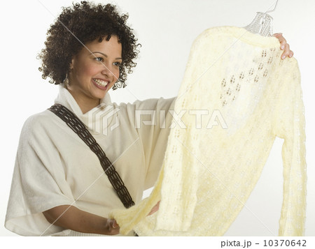Woman shopping for clothes Woman shopping for clothes 10370642