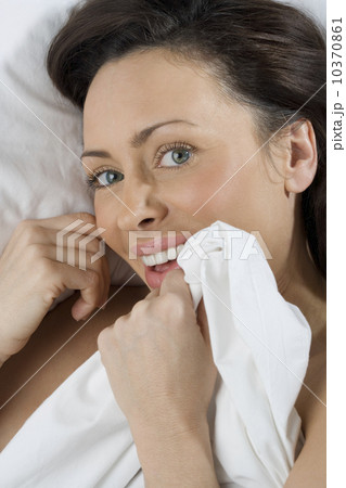 Portrait of woman in bed 10370861