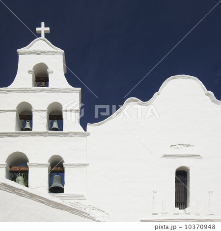 Building facade and church bells, Mission San Diego de Alcala, San Diego, California, United States Building facade and church bells, Mission San Diego de Alcala, San Diego, California, United States 10370948