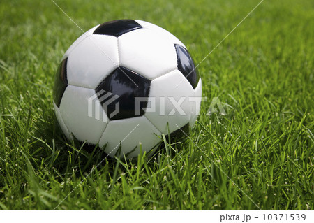 Close up of soccer ball in grass Close up of soccer ball in grass 10371539