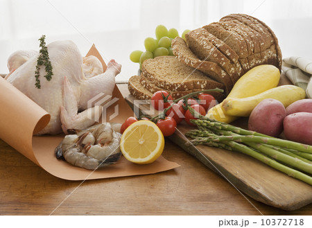 Assorted food groups on table 10372718