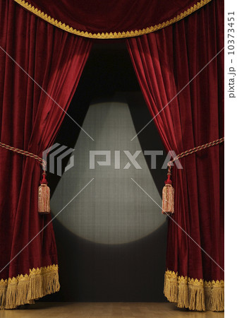 Spotlight on open stage curtains 10373451