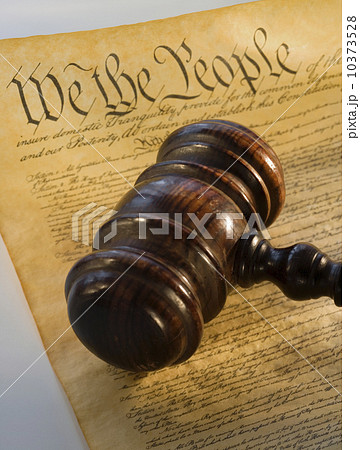 Judge’s gavel on the Constitution 10373528