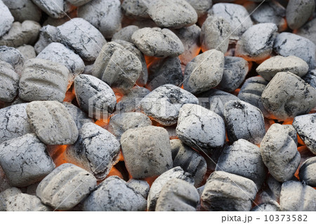 Close up of charcoal briquette fire Close up of charcoal briquette fire 10373582