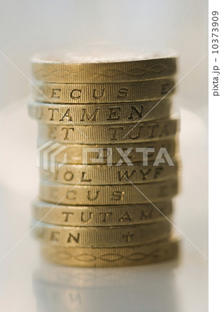 Stack of British Pound coins 10373909