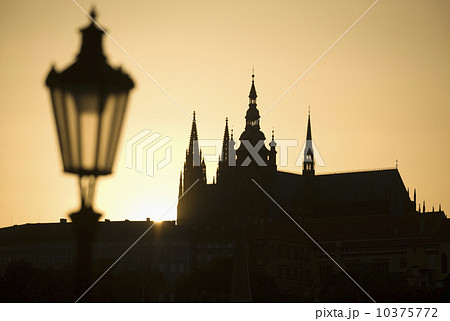 Sunset over silhouetted cathedral Sunset over silhouetted cathedral 10375772