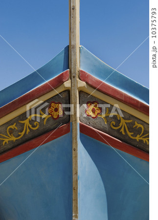 Close up of bow of Luzzu fishing boat 10375793