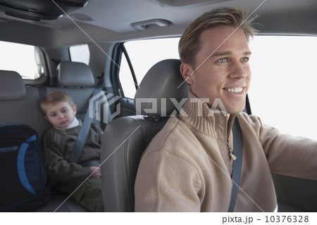 Father driving son to school Father driving son to school 10376328