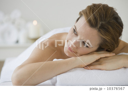 Woman laying on spa table 10376567