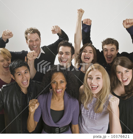 Group of friends cheering Group of friends cheering 10376621