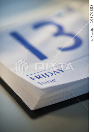 A calender showing Friday the thirteenth 10376808