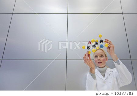 Reeacher holding molecular model 10377583