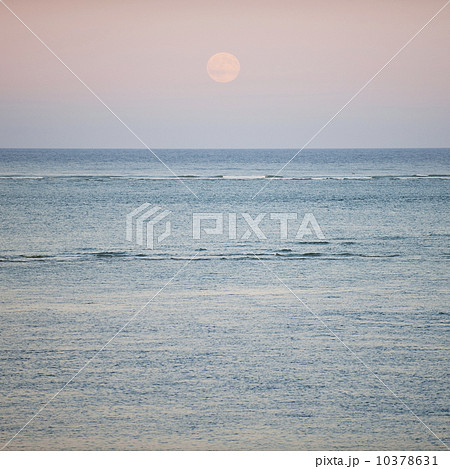 Moonrise over ocean 10378631