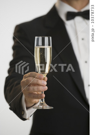 Man in tuxedo toasting with champagne Man in tuxedo toasting with champagne 10378733