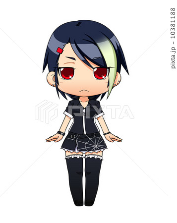 メッシュの女の子 半袖制服風 のイラスト素材