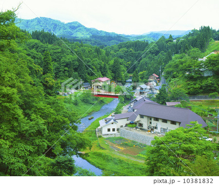 西山温泉全景　柳津町 10381832
