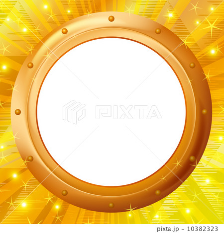 Frame porthole on gold background 10382323