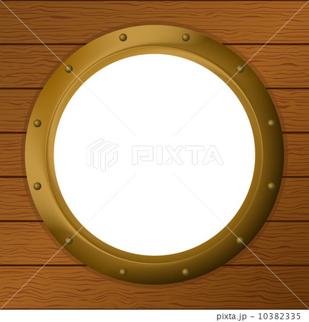 Window porthole in a wooden wall Window porthole in a wooden wall 10382335